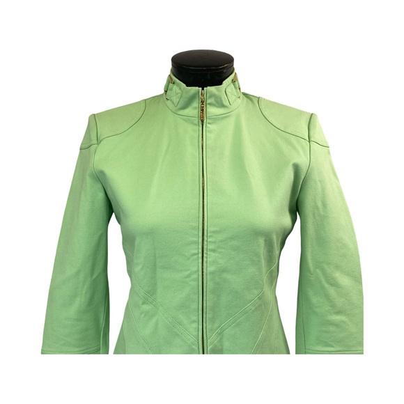 St. John Sport By Marie Gray Zip Front Green Jacket Size M - Picture 2 of 16